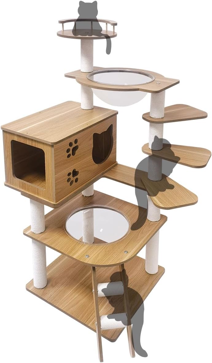 RAKU キャットタワー 木製タイプG